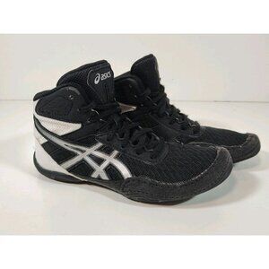 Asics Matflex 6 Wrestling Shoes Kids Youth 3 Black White Silver Boxing 1084A007